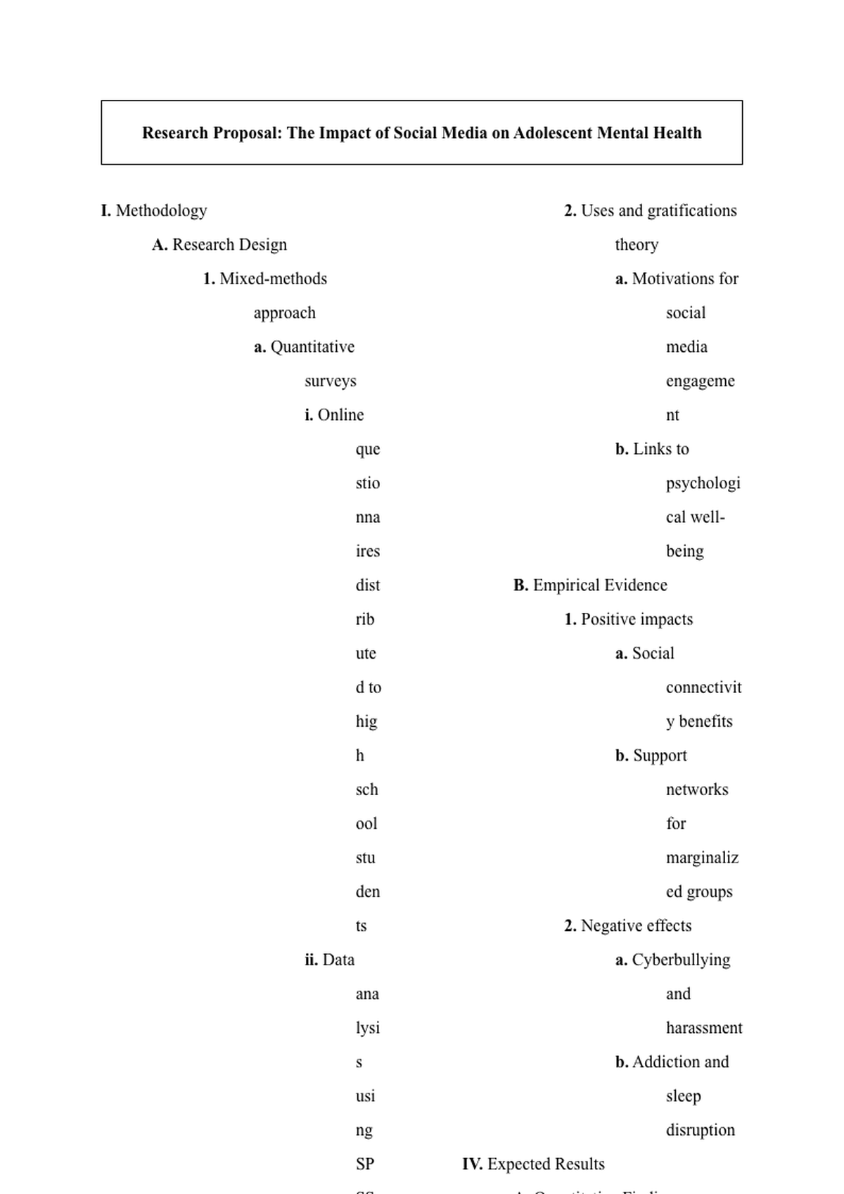 Academic research proposal outline template with structured sections and detailed instructions_variant_3